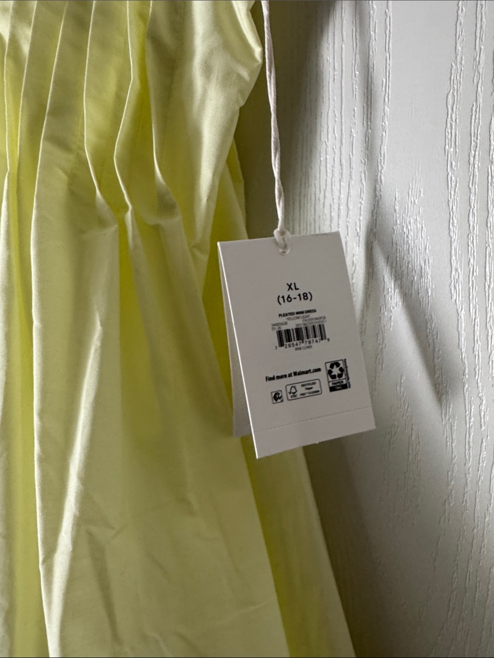 Sleeveless Pintuck Cotton Dress in Pale Yellow - Picture 3 of 5